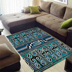 Maori Matariki Area Rug Green Galaxy Aesthetic Koru Art