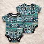 Maori Matariki Baby Onesie Green Galaxy Aesthetic Koru Art