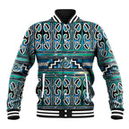 Maori Matariki Baseball Jacket Green Galaxy Aesthetic Koru Art
