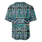 Maori Matariki Baseball Jersey Green Galaxy Aesthetic Koru Art