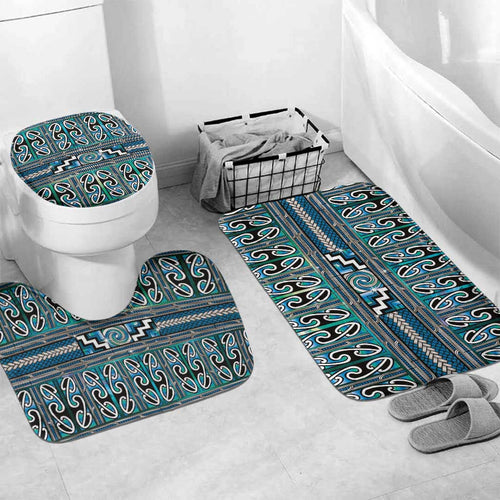 Maori Matariki Bathroom Set Green Galaxy Aesthetic Koru Art