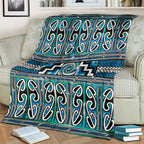 Maori Matariki Blanket Green Galaxy Aesthetic Koru Art