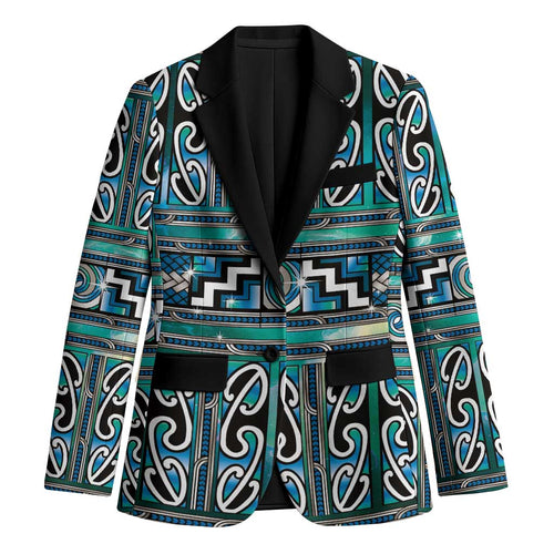 Maori Matariki Blazer Green Galaxy Aesthetic Koru Art