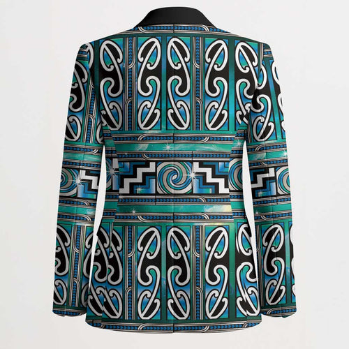 Maori Matariki Blazer Green Galaxy Aesthetic Koru Art