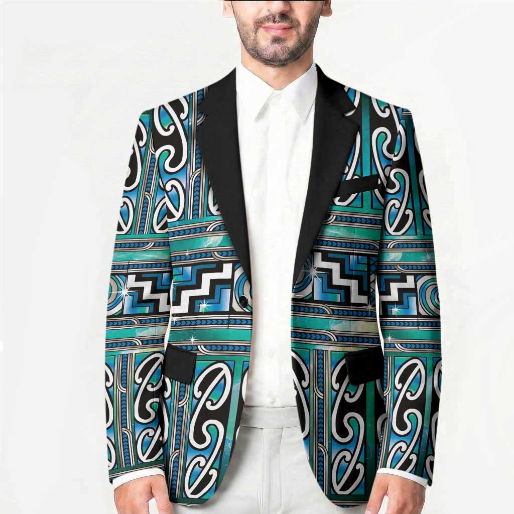 Maori Matariki Blazer Green Galaxy Aesthetic Koru Art