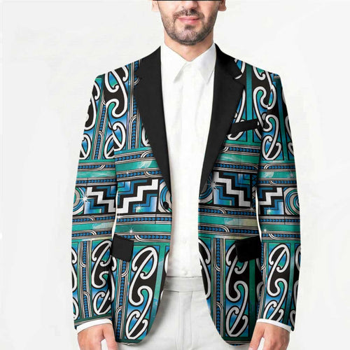 Maori Matariki Blazer Green Galaxy Aesthetic Koru Art