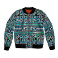 Maori Matariki Bomber Jacket Green Galaxy Aesthetic Koru Art
