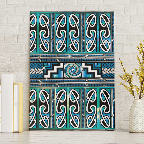 Maori Matariki Canvas Wall Art Green Galaxy Aesthetic Koru Art