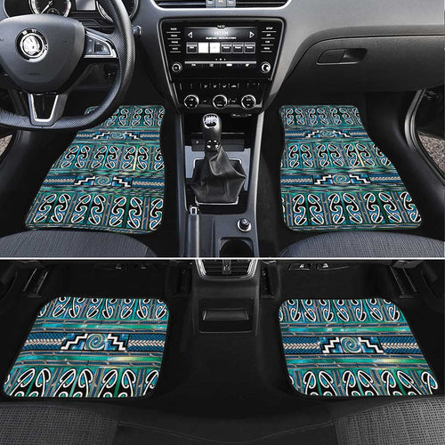 Maori Matariki Car Mats Green Galaxy Aesthetic Koru Art