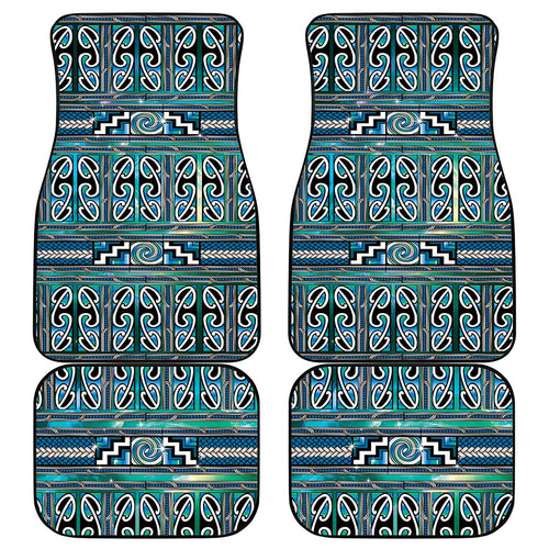 Maori Matariki Car Mats Green Galaxy Aesthetic Koru Art