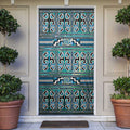 Maori Matariki Door Cover Green Galaxy Aesthetic Koru Art