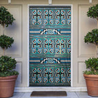 Maori Matariki Door Cover Green Galaxy Aesthetic Koru Art