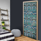 Maori Matariki Door Cover Green Galaxy Aesthetic Koru Art