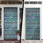 Maori Matariki Door Cover Green Galaxy Aesthetic Koru Art