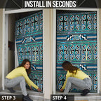 Maori Matariki Door Cover Green Galaxy Aesthetic Koru Art