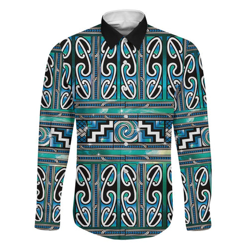 Maori Matariki Family Matching Long Sleeve Bodycon Dress and Hawaiian Shirt Green Galaxy Aesthetic Koru Art