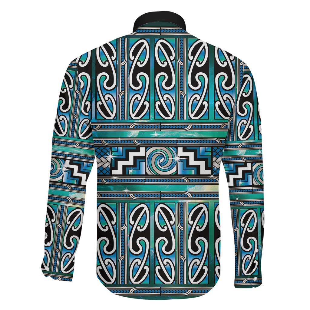 Maori Matariki Family Matching Mermaid Dress and Hawaiian Shirt Green Galaxy Aesthetic Koru Art