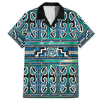 Maori Matariki Family Matching Off Shoulder Maxi Dress and Hawaiian Shirt Green Galaxy Aesthetic Koru Art