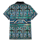 Maori Matariki Family Matching Short Sleeve Bodycon Dress and Hawaiian Shirt Green Galaxy Aesthetic Koru Art