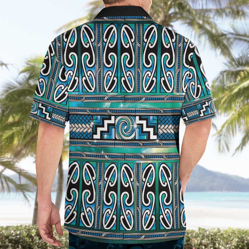 Maori Matariki Hawaiian Shirt Green Galaxy Aesthetic Koru Art