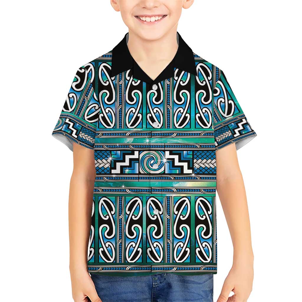 Maori Matariki Hawaiian Shirt Green Galaxy Aesthetic Koru Art