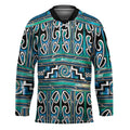 Maori Matariki Hockey Jersey Green Galaxy Aesthetic Koru Art