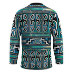 Maori Matariki Hockey Jersey Green Galaxy Aesthetic Koru Art