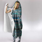 Maori Matariki Hooded Blanket Green Galaxy Aesthetic Koru Art