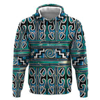 Maori Matariki Hoodie Green Galaxy Aesthetic Koru Art