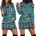 Maori Matariki Hoodie Dress Green Galaxy Aesthetic Koru Art