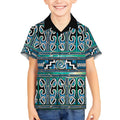 Maori Matariki Kid Hawaiian Shirt Green Galaxy Aesthetic Koru Art