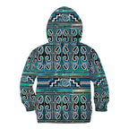 Maori Matariki Kid Hoodie Green Galaxy Aesthetic Koru Art
