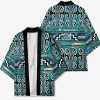 Maori Matariki Kimono Green Galaxy Aesthetic Koru Art