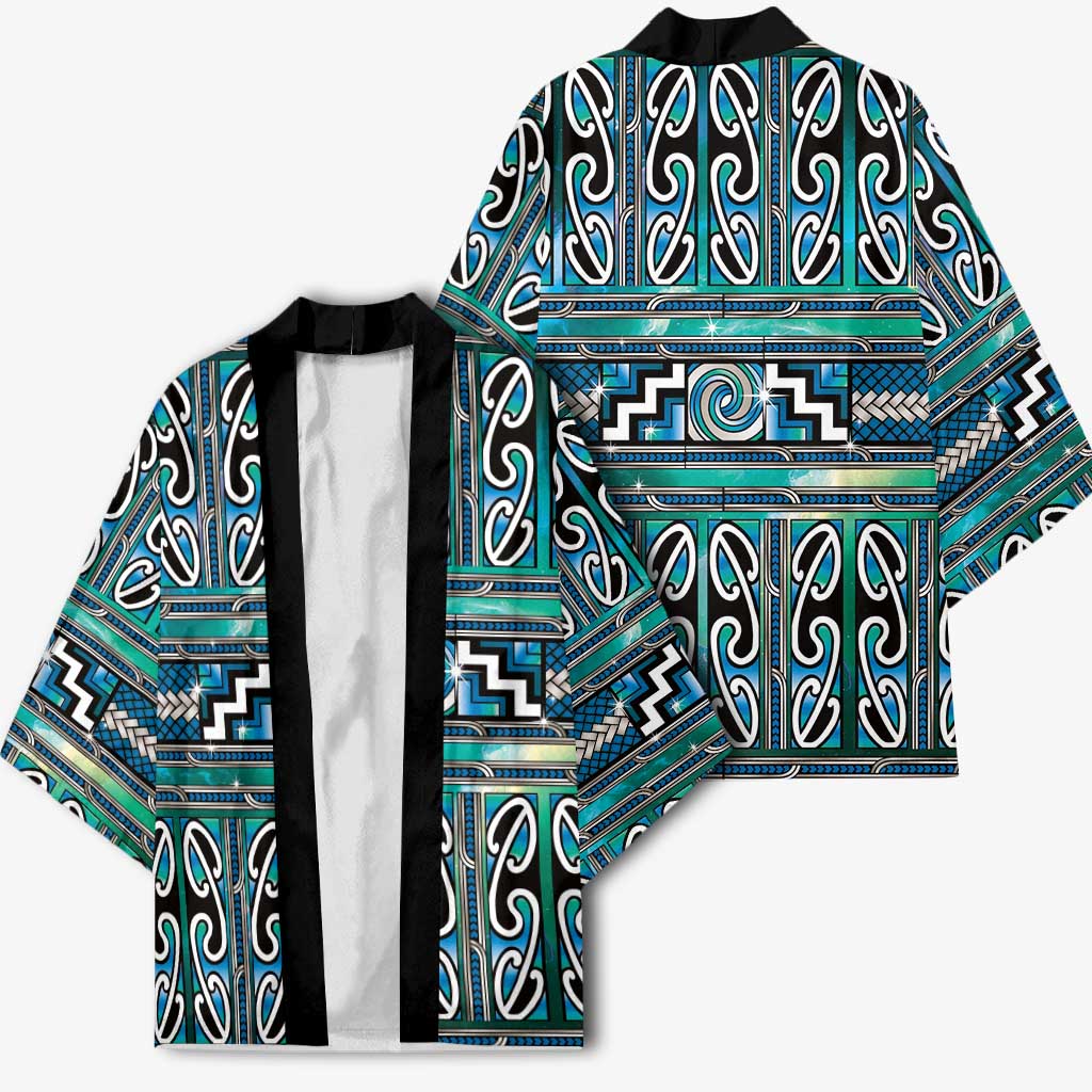Maori Matariki Kimono Green Galaxy Aesthetic Koru Art