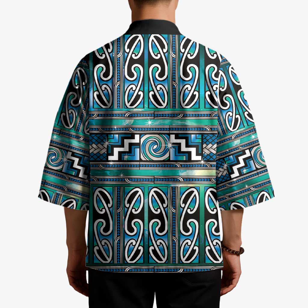 Maori Matariki Kimono Green Galaxy Aesthetic Koru Art