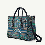 Maori Matariki Leather Bag Green Galaxy Aesthetic Koru Art