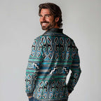 Maori Matariki Long Sleeve Polo Shirt Green Galaxy Aesthetic Koru Art