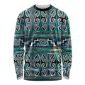 Maori Matariki Long Sleeve Shirt Green Galaxy Aesthetic Koru Art