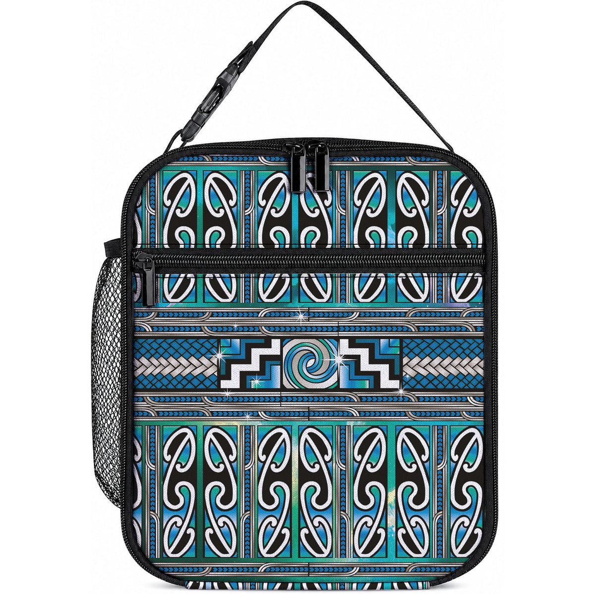 Maori Matariki Lunch Bag Green Galaxy Aesthetic Koru Art