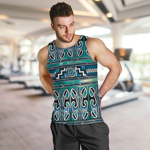 Maori Matariki Men Tank Top Green Galaxy Aesthetic Koru Art