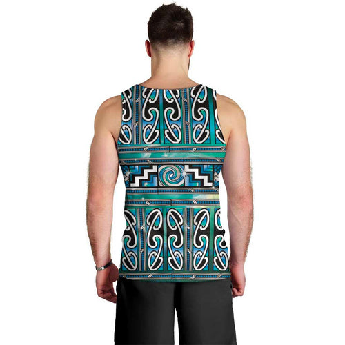 Maori Matariki Men Tank Top Green Galaxy Aesthetic Koru Art