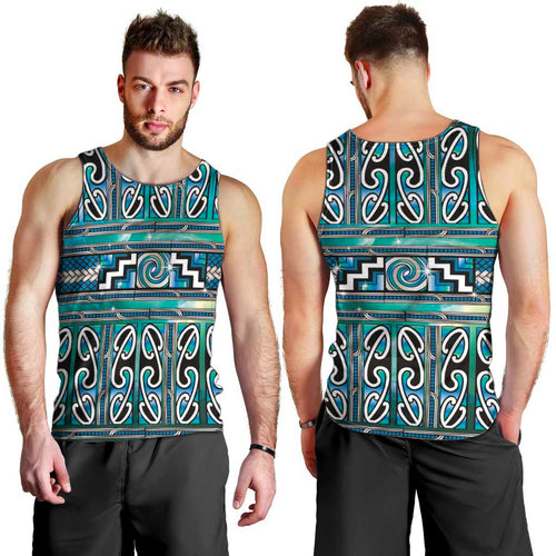 Maori Matariki Men Tank Top Green Galaxy Aesthetic Koru Art
