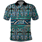 Maori Matariki Polo Shirt Green Galaxy Aesthetic Koru Art