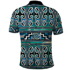 Maori Matariki Polo Shirt Green Galaxy Aesthetic Koru Art