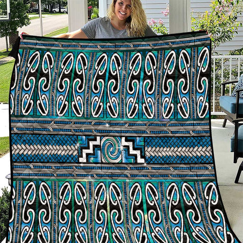 Maori Matariki Quilt Green Galaxy Aesthetic Koru Art