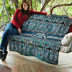 Maori Matariki Quilt Green Galaxy Aesthetic Koru Art