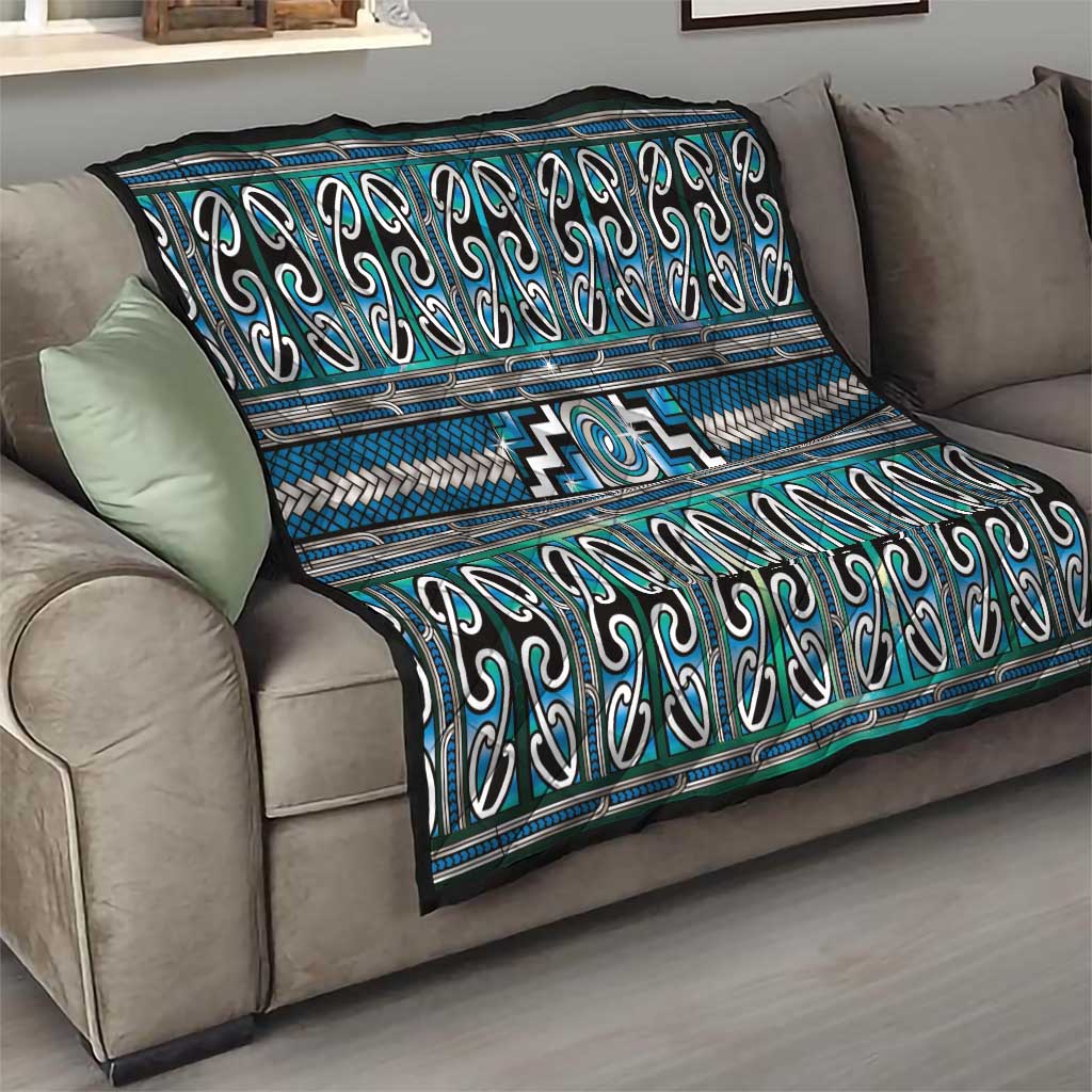 Maori Matariki Quilt Green Galaxy Aesthetic Koru Art
