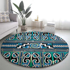Maori Matariki Round Carpet Green Galaxy Aesthetic Koru Art