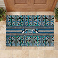 Maori Matariki Rubber Doormat Green Galaxy Aesthetic Koru Art