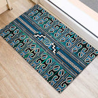 Maori Matariki Rubber Doormat Green Galaxy Aesthetic Koru Art